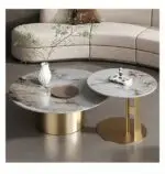 Helios Composite Marble Stone Nesting Coffee Table - Image 2
