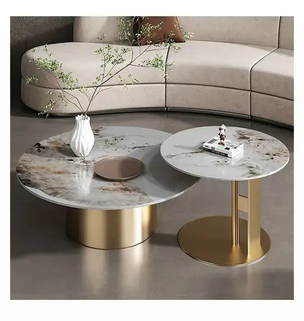 Helios Composite Marble Stone Nesting Coffee Table - Image 2