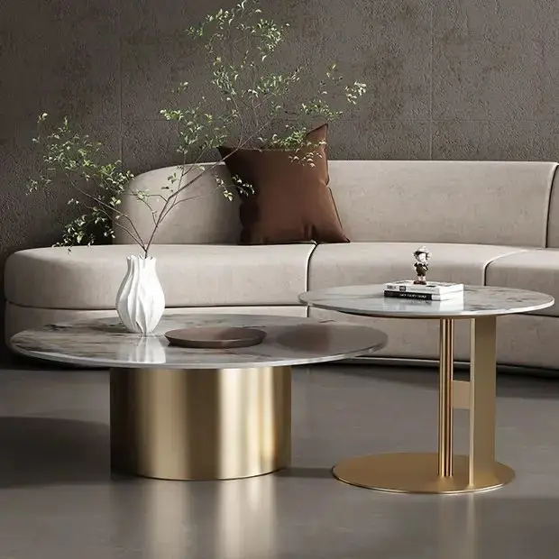 Helios Composite Marble Stone Nesting Coffee Table - Image 3