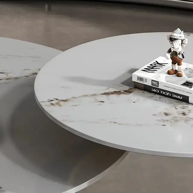 Helios Composite Marble Stone Nesting Coffee Table - Image 7