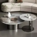 Helios Composite Marble Stone Nesting Coffee Table - Image 4