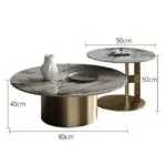 Helios Composite Marble Stone Nesting Coffee Table - Image 6