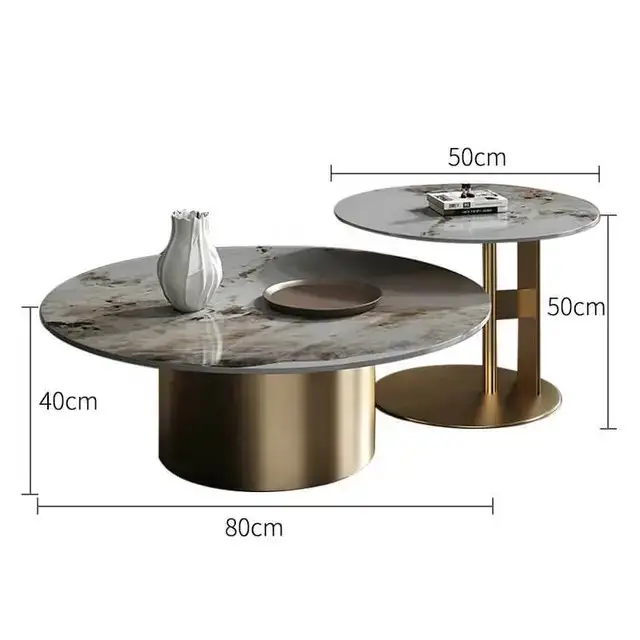 Helios Composite Marble Stone Nesting Coffee Table - Image 6