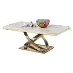 Luxurious Marble Top Coffee Table with Stainless Steel Base - Elegant Modern Design for Stylish Homes - Image 4
