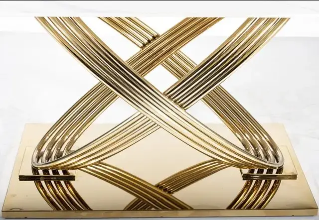 Luxurious Marble Top Coffee Table with Stainless Steel Base - Elegant Modern Design for Stylish Homes - Image 8