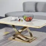 Luxurious Marble Top Coffee Table with Stainless Steel Base - Elegant Modern Design for Stylish Homes - Image 3