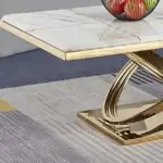 Luxurious Marble Top Coffee Table with Stainless Steel Base - Elegant Modern Design for Stylish Homes - Image 6