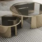 Eclipse Modern Stainless Steel and Glass Coffee Table Set - Image 6