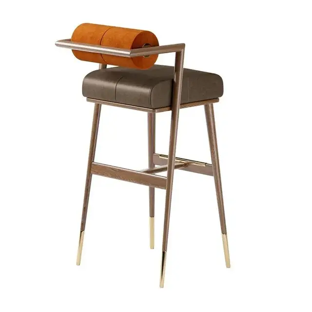 Harbor Sheesham Wood Bar Chair | Bar Stool | Cafe Designer Chair - Image 2