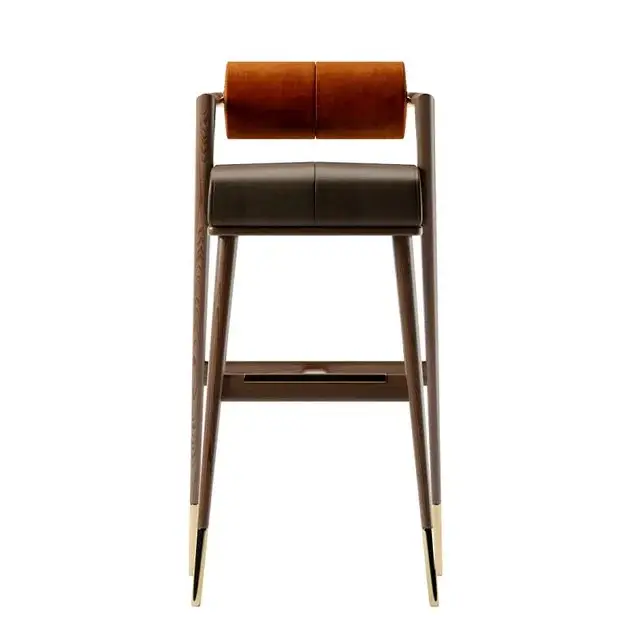 Harbor Sheesham Wood Bar Chair | Bar Stool | Cafe Designer Chair - Image 3
