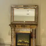 Cozfire Luxurious Gold Wall Mirror - Elegant Fireplace