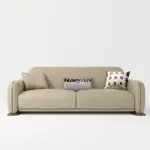 Nomad Modern White Luxurious Velvet leather Sofa: Elegant 5-Seater Living Room Set - Image 9