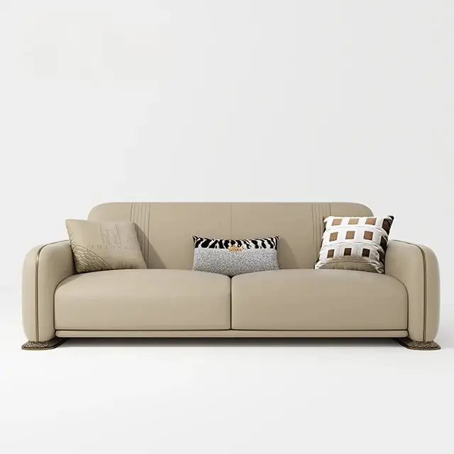 Nomad Modern White Luxurious Velvet leather Sofa: Elegant 5-Seater Living Room Set - Image 9