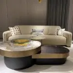 Nomad Modern White Luxurious Velvet leather Sofa: Elegant 5-Seater Living Room Set - Image 10