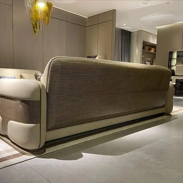 Nomad Modern White Luxurious Velvet leather Sofa: Elegant 5-Seater Living Room Set - Image 4