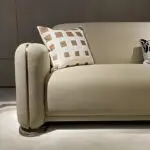 Nomad Modern White Luxurious Velvet leather Sofa: Elegant 5-Seater Living Room Set - Image 2