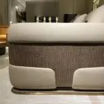 Nomad Modern White Luxurious Velvet leather Sofa: Elegant 5-Seater Living Room Set - Image 3