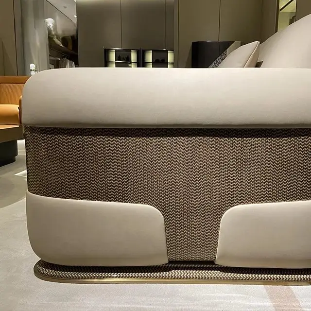 Nomad Modern White Luxurious Velvet leather Sofa: Elegant 5-Seater Living Room Set - Image 3