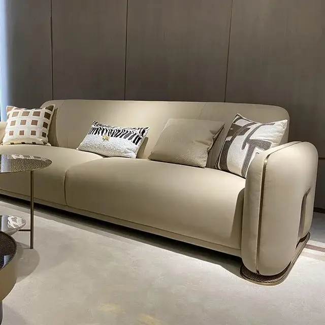 1000053497-1.jpg Nomad Modern White Luxurious Velvet leather Sofa: Elegant 5-Seater Living Room Set - Image 1