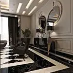 Chorus Premium Velvet Upholstered Bed and pair of bedside tables for villa - Image 3