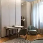 Marbello Sheesham wood Velvet Contemporary Accent Chair - Image 5