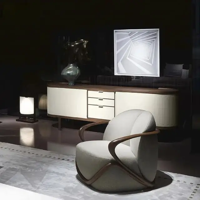 Marbello Sheesham wood Velvet Contemporary Accent Chair - Image 6