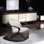 Marbello Sheesham wood Velvet Contemporary Accent Chair - Image 2