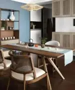 Shogun Sheesham wood Dining Table and Chair Set: Minimalist Elegance with Natural and Walnut Finishes | Cafe Designer Dining Set - 1+6 Chairs - Image 2