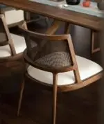 Shogun Sheesham wood Dining Table and Chair Set: Minimalist Elegance with Natural and Walnut Finishes | Cafe Designer Dining Set - 1+6 Chairs - Image 5