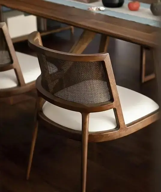 Shogun Sheesham wood Dining Table and Chair Set: Minimalist Elegance with Natural and Walnut Finishes | Cafe Designer Dining Set - 1+6 Chairs - Image 5