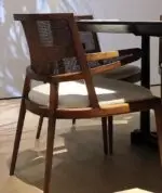 Shogun Sheesham wood Dining Table and Chair Set: Minimalist Elegance with Natural and Walnut Finishes | Cafe Designer Dining Set - 1+6 Chairs - Image 3