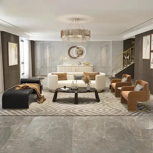 Elysian White Leatherette Pouffee: European-Inspired Luxury for Your Living Room - Image 5