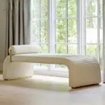 Elysian White Leatherette Pouffee: European-Inspired Luxury for Your Living Room