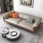 Chile Sofa Set for Living Room | 5 Seater Sofa, Sofa Set - Napper (PU leather, Omega Brown and Grey) - Image 6