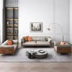 Chile Sofa Set for Living Room | 5 Seater Sofa, Sofa Set - Napper (PU leather, Omega Brown and Grey) - Image 4