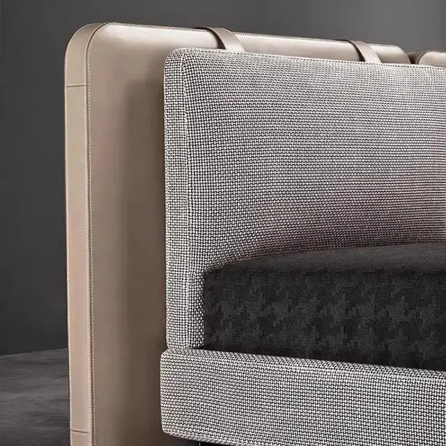 Supples Contemporary Minimalist style leatherette Upholstered King Size Bed - Image 6