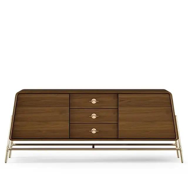 Wood story Bar Unit sheesham wood sideboard cabinet with Stainless Steel Base - Image 4