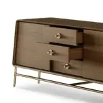 Wood story Bar Unit sheesham wood sideboard cabinet with Stainless Steel Base - Image 3
