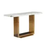 Othello Stainless Steel Console Table with Marble Top: Elegance Redefined - Image 2
