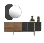 Evan Bar Unit Sheesham wood matte finish sideboard cabinet with Stainless Steel Base - Image 5