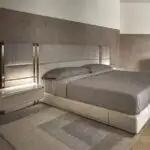 B-Bollant Beige Contemporary Minimalist style Velvet Upholstered King Size Bed Option 2