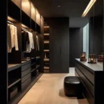 Storack Plasma 4 Door walk-in closet Wardrobe with Drawer and 1 Hanging Space (Grey)4 Door, With Drawer, Without Mirror, 1 Hanging Area, Grey Customizable Wardrobe Stainless Steel Handles High Gloss Shutters and fittings