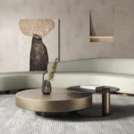 Jetta Minimalist Round Italian veneer Coffee Table Set - Luxurious Nordic Design
