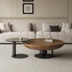 Malcolm Coffee Table in Mild Steel Black With Italian Veneere Top - Image 4