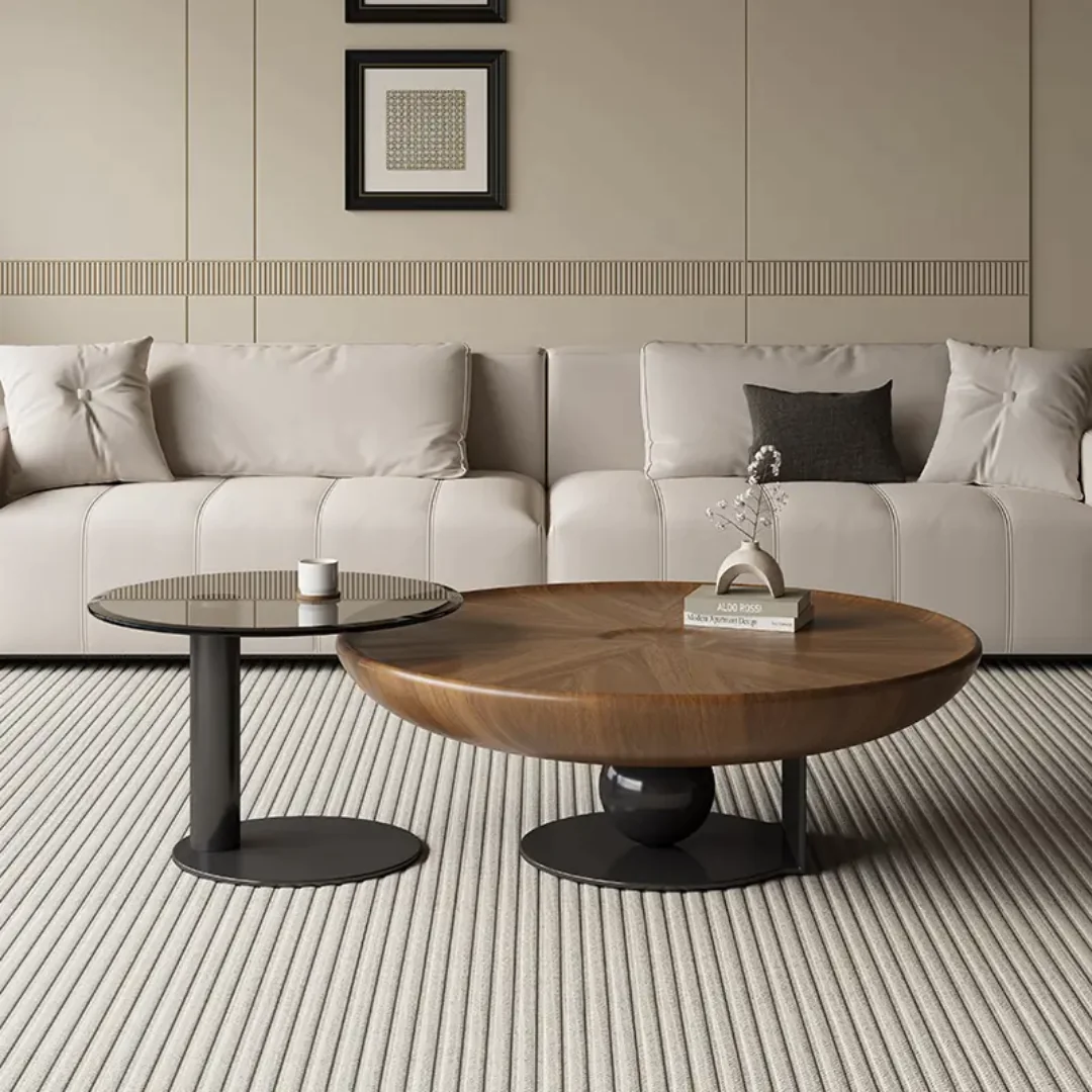 Malcolm Coffee Table in Mild Steel Black With Italian Veneere Top - Image 4