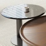 Malcolm Coffee Table in Mild Steel Black With Italian Veneere Top - Image 2