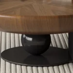 Malcolm Coffee Table in Mild Steel Black With Italian Veneere Top - Image 3