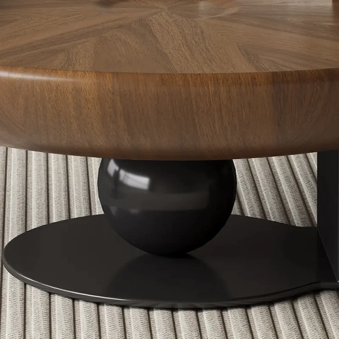 Malcolm Coffee Table in Mild Steel Black With Italian Veneere Top - Image 3