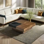 Palisades Square Contemporary Wooden Coffee Table - Image 4