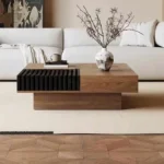Palisades Square Contemporary Wooden Coffee Table - Image 3